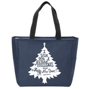 I Wish You A Merry Christmas And A Happy New Year Zip Tote Bag