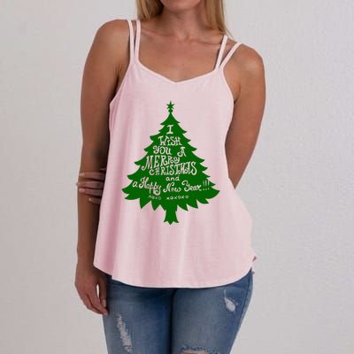 I Wish You A Merry Christmas And A Happy New Year Women's Strappy Tank