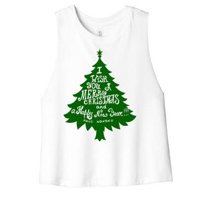 I Wish You A Merry Christmas And A Happy New Year Women's Racerback Cropped Tank