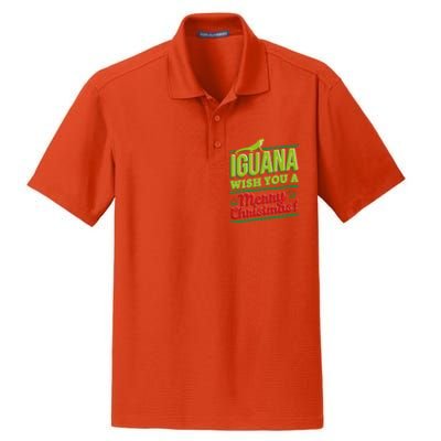 Iguana Wish You A Merry Christmas! Funny Pun Xmas Guana Pet Gift Dry Zone Grid Polo