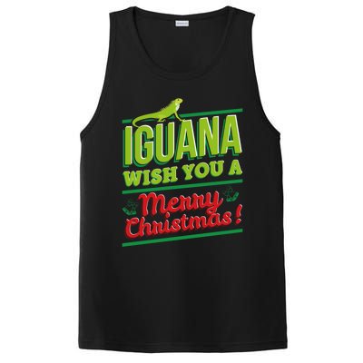 Iguana Wish You A Merry Christmas! Funny Pun Xmas Guana Pet Gift PosiCharge Competitor Tank