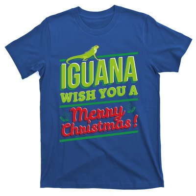 Iguana Wish You A Merry Christmas! Funny Pun Xmas Guana Pet Gift T-Shirt