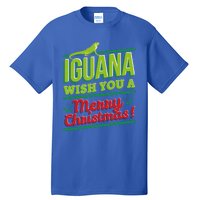 Iguana Wish You A Merry Christmas! Funny Pun Xmas Guana Pet Gift Tall T-Shirt