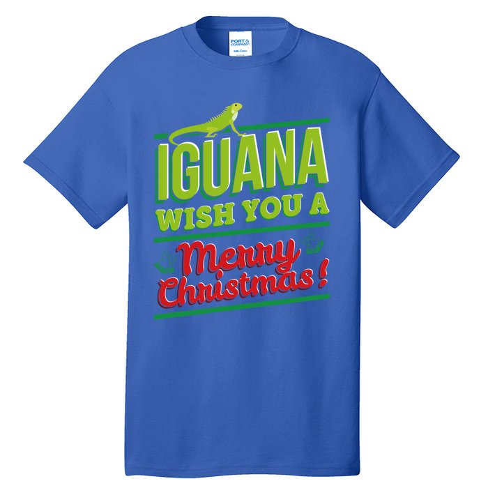 Iguana Wish You A Merry Christmas! Funny Pun Xmas Guana Pet Gift Tall T-Shirt