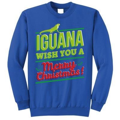 Iguana Wish You A Merry Christmas! Funny Pun Xmas Guana Pet Gift Tall Sweatshirt