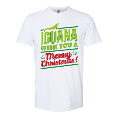 Iguana Wish You A Merry Christmas! Funny Pun Xmas Guana Pet Gift Softstyle CVC T-Shirt