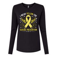 I Wear Yellow For Suicide Prevention Awareness Womens Cotton Relaxed Long Sleeve T-Shirt