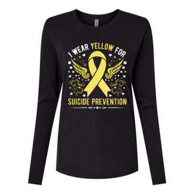 I Wear Yellow For Suicide Prevention Awareness Womens Cotton Relaxed Long Sleeve T-Shirt