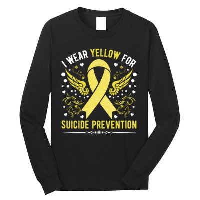 I Wear Yellow For Suicide Prevention Awareness Long Sleeve Shirt