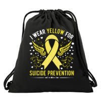 I Wear Yellow For Suicide Prevention Awareness Drawstring Bag