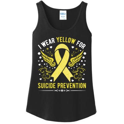 I Wear Yellow For Suicide Prevention Awareness Ladies Essential Tank