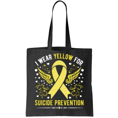 I Wear Yellow For Suicide Prevention Awareness Tote Bag