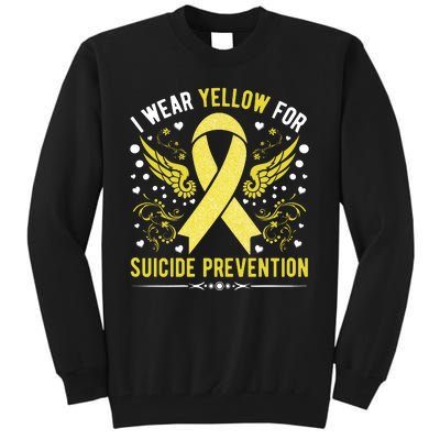 I Wear Yellow For Suicide Prevention Awareness Tall Sweatshirt