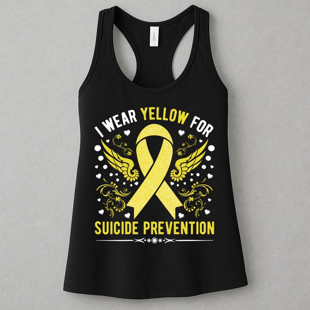 I Wear Yellow For Suicide Prevention Awareness Womens Tank Top