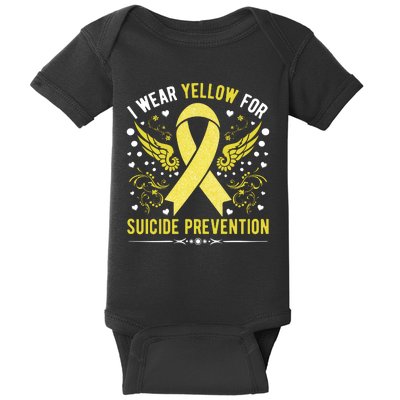 I Wear Yellow For Suicide Prevention Awareness Baby Bodysuit