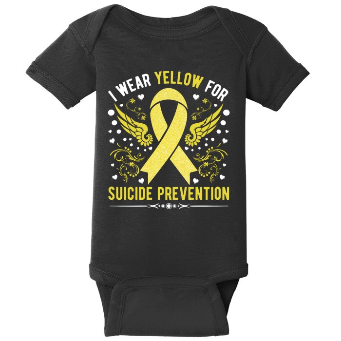 I Wear Yellow For Suicide Prevention Awareness Baby Bodysuit