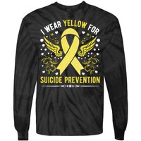 I Wear Yellow For Suicide Prevention Awareness Tie-Dye Long Sleeve Shirt