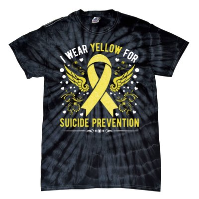 I Wear Yellow For Suicide Prevention Awareness Tie-Dye T-Shirt