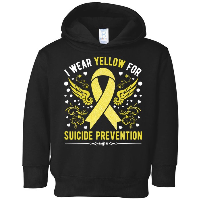 I Wear Yellow For Suicide Prevention Awareness Toddler Hoodie