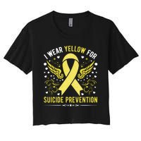 I Wear Yellow For Suicide Prevention Awareness Women's Crop Top Tee