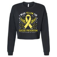 I Wear Yellow For Suicide Prevention Awareness Cropped Pullover Crew