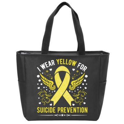 I Wear Yellow For Suicide Prevention Awareness Zip Tote Bag