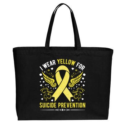 I Wear Yellow For Suicide Prevention Awareness Cotton Canvas Jumbo Tote