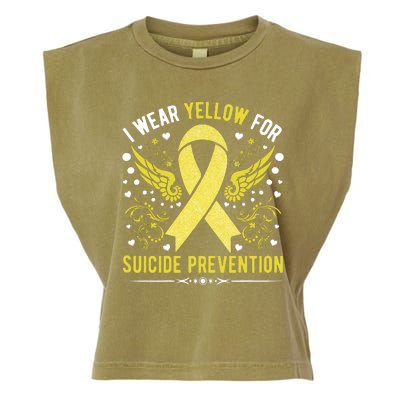 I Wear Yellow For Suicide Prevention Awareness Garment-Dyed Women's Muscle Tee