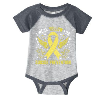 I Wear Yellow For Suicide Prevention Awareness Infant Baby Jersey Bodysuit