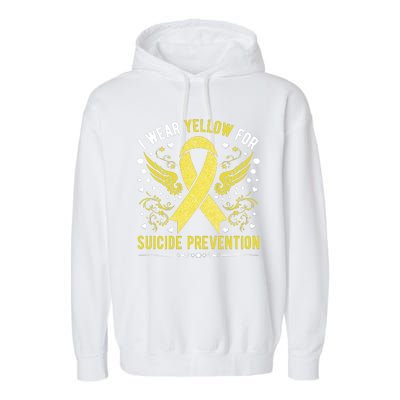 I Wear Yellow For Suicide Prevention Awareness Garment-Dyed Fleece Hoodie