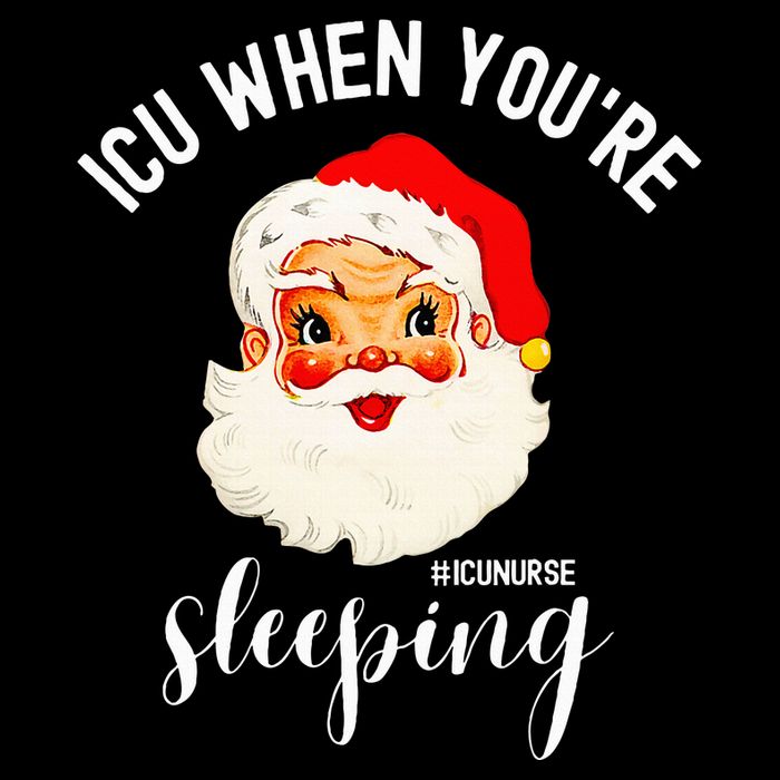 ICU When You're Sleeping Funny ICU Nurse Christmas Santa 16 in Basic Backpack
