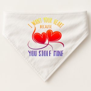 I Want Your Heart Because You Stole Mine Gift Valentine's Day Gift USA-Made Doggie Bandana