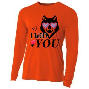 I Wolf You Cool Gift Happy Valentines Day Gift Cooling Performance Long Sleeve Crew