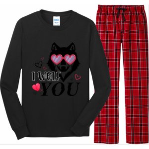 I Wolf You Cool Gift Happy Valentines Day Gift Long Sleeve Pajama Set