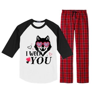 I Wolf You Cool Gift Happy Valentines Day Gift Raglan Sleeve Pajama Set