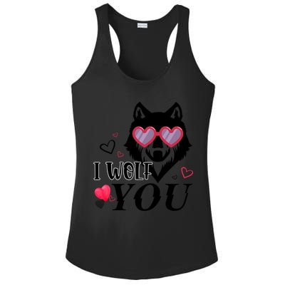 I Wolf You Cool Gift Happy Valentines Day Gift Ladies PosiCharge Competitor Racerback Tank