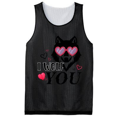 I Wolf You Cool Gift Happy Valentines Day Gift Mesh Reversible Basketball Jersey Tank