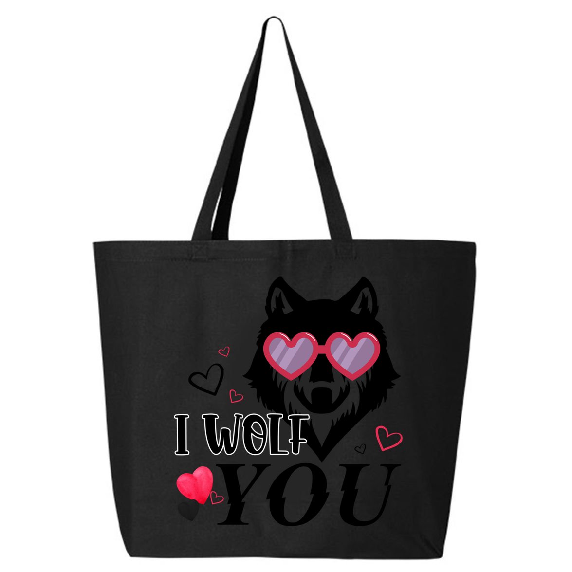 I Wolf You Cool Gift Happy Valentines Day Gift 25L Jumbo Tote