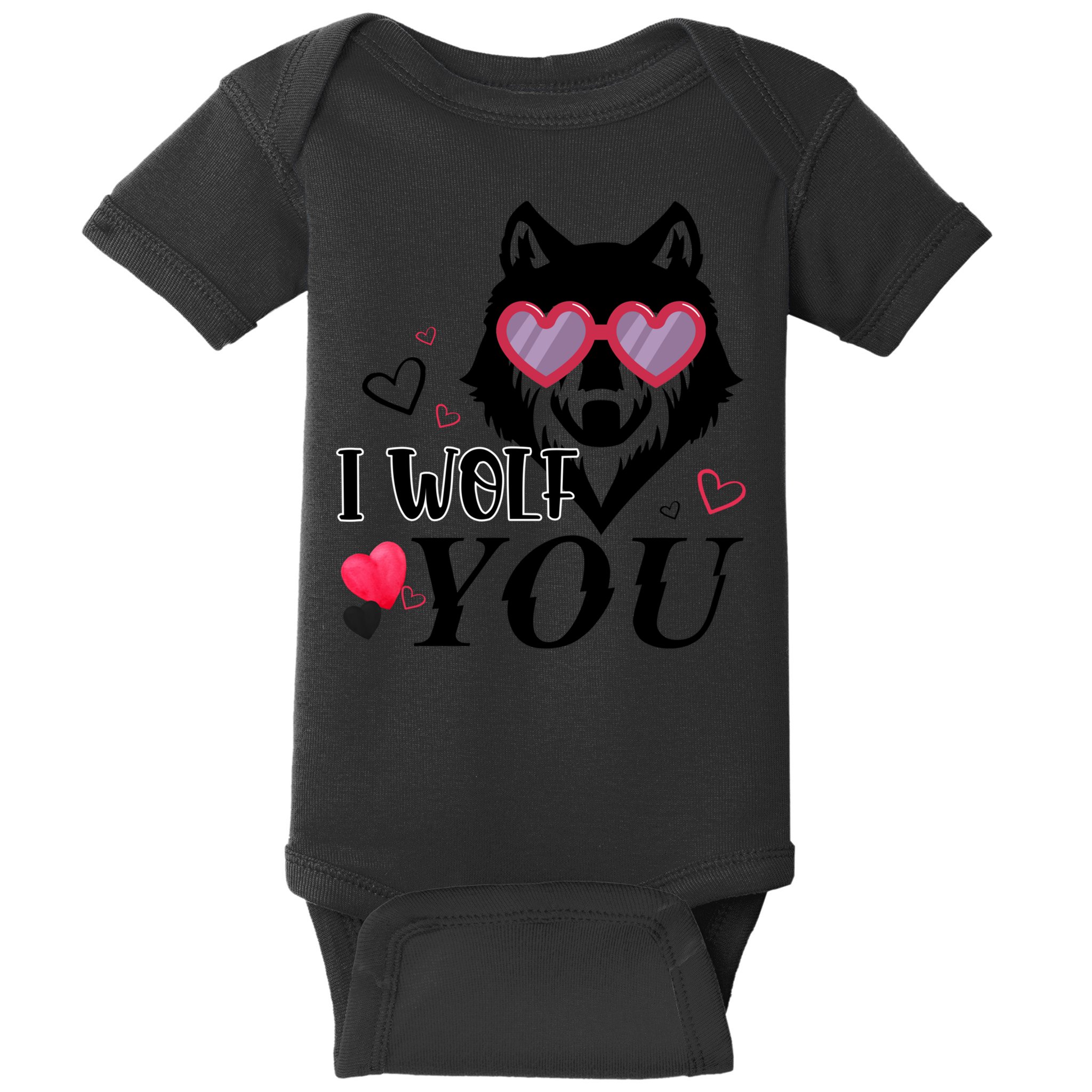 I Wolf You Cool Gift Happy Valentines Day Gift Baby Bodysuit