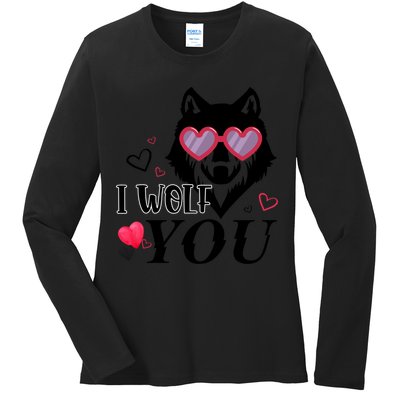 I Wolf You Cool Gift Happy Valentines Day Gift Ladies Long Sleeve Shirt