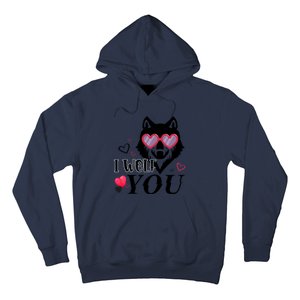 I Wolf You Cool Gift Happy Valentines Day Gift Hoodie