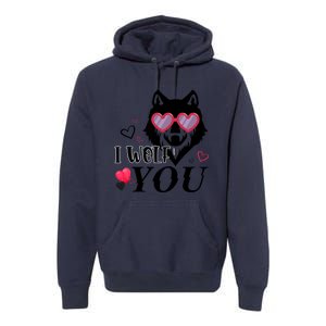 I Wolf You Cool Gift Happy Valentines Day Gift Premium Hoodie