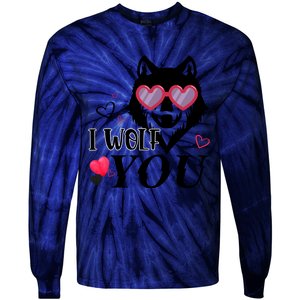 I Wolf You Cool Gift Happy Valentines Day Gift Tie-Dye Long Sleeve Shirt