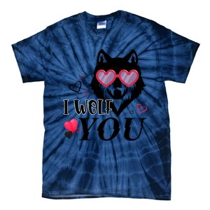 I Wolf You Cool Gift Happy Valentines Day Gift Tie-Dye T-Shirt