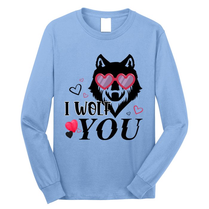 I Wolf You Cool Gift Happy Valentines Day Gift Long Sleeve Shirt