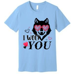 I Wolf You Cool Gift Happy Valentines Day Gift Premium T-Shirt