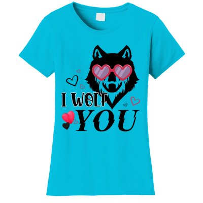 I Wolf You Cool Gift Happy Valentines Day Gift Women's T-Shirt