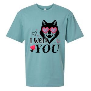 I Wolf You Cool Gift Happy Valentines Day Gift Sueded Cloud Jersey T-Shirt