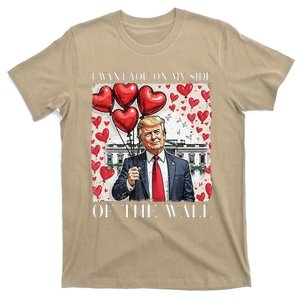 I Want You On My Side Of The Wall Funny Trump Balloon Heart T-Shirt