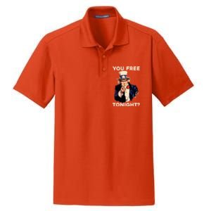 I Want You Are You Free Tonight Usa Fourth Of July American Gift Dry Zone Grid Polo